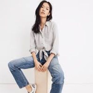 Madewell flannel tie front